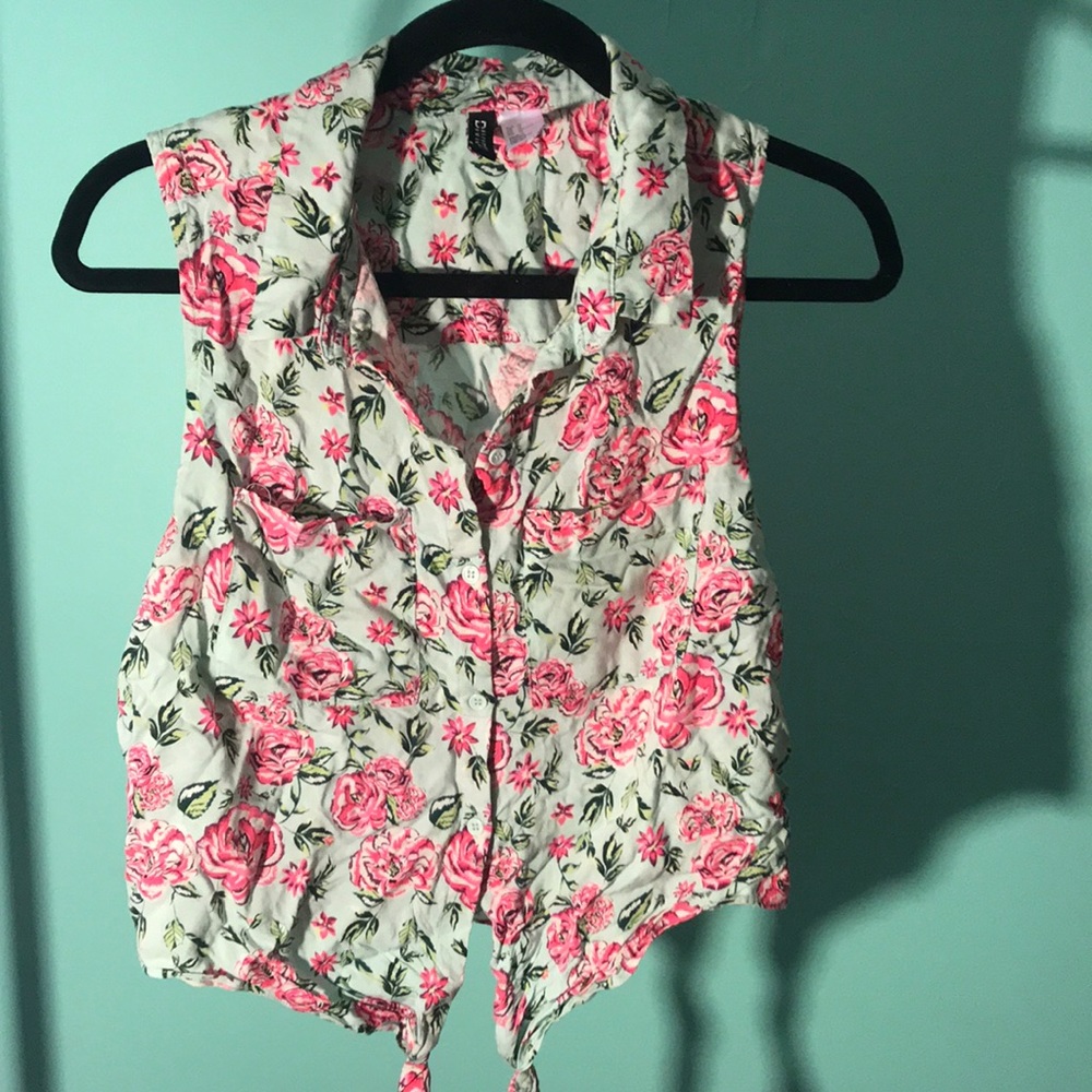 Floral H&M crop top 💙